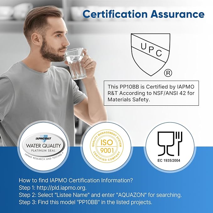 PUREPLUS 20 Micron 10" x 4.5" Whole House Sediment Home Water Filter Replacement Cartridge for Culligan RFC-BBSA, HD-950, WFHD13001B, W15-PR, GXWH30C, GXWH35F, Aqua-Pure AP817, PP10BB, 2PACK
