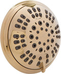 Aqua Elegante Luxury Shower Head - 1.8 GPM, Polished Brass, 6 Settings, BPA Free, Self-Cleaning Nozzles, Durable Brass Fittings