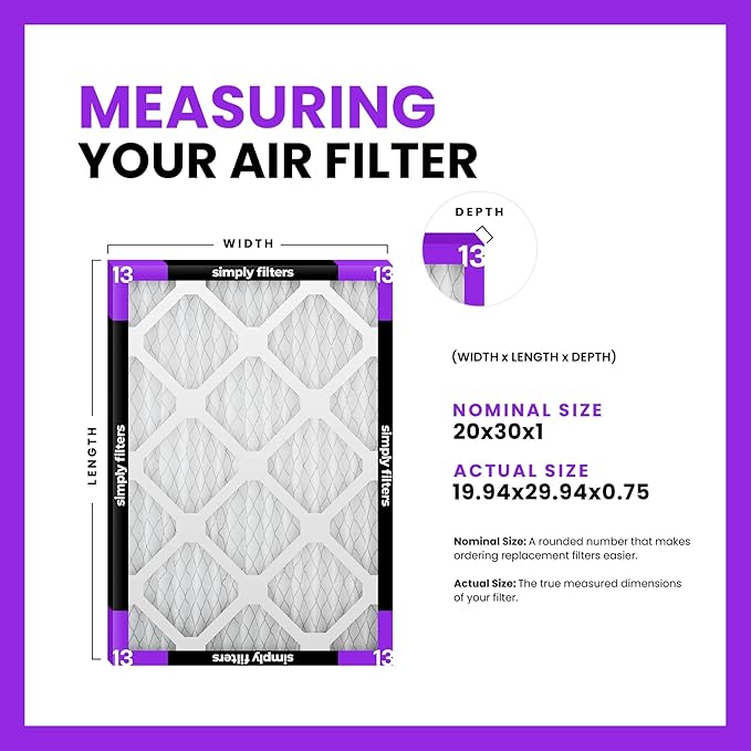 Simply 20x30x1 Air Filter, Merv 13, 6 Pack, - Image 2