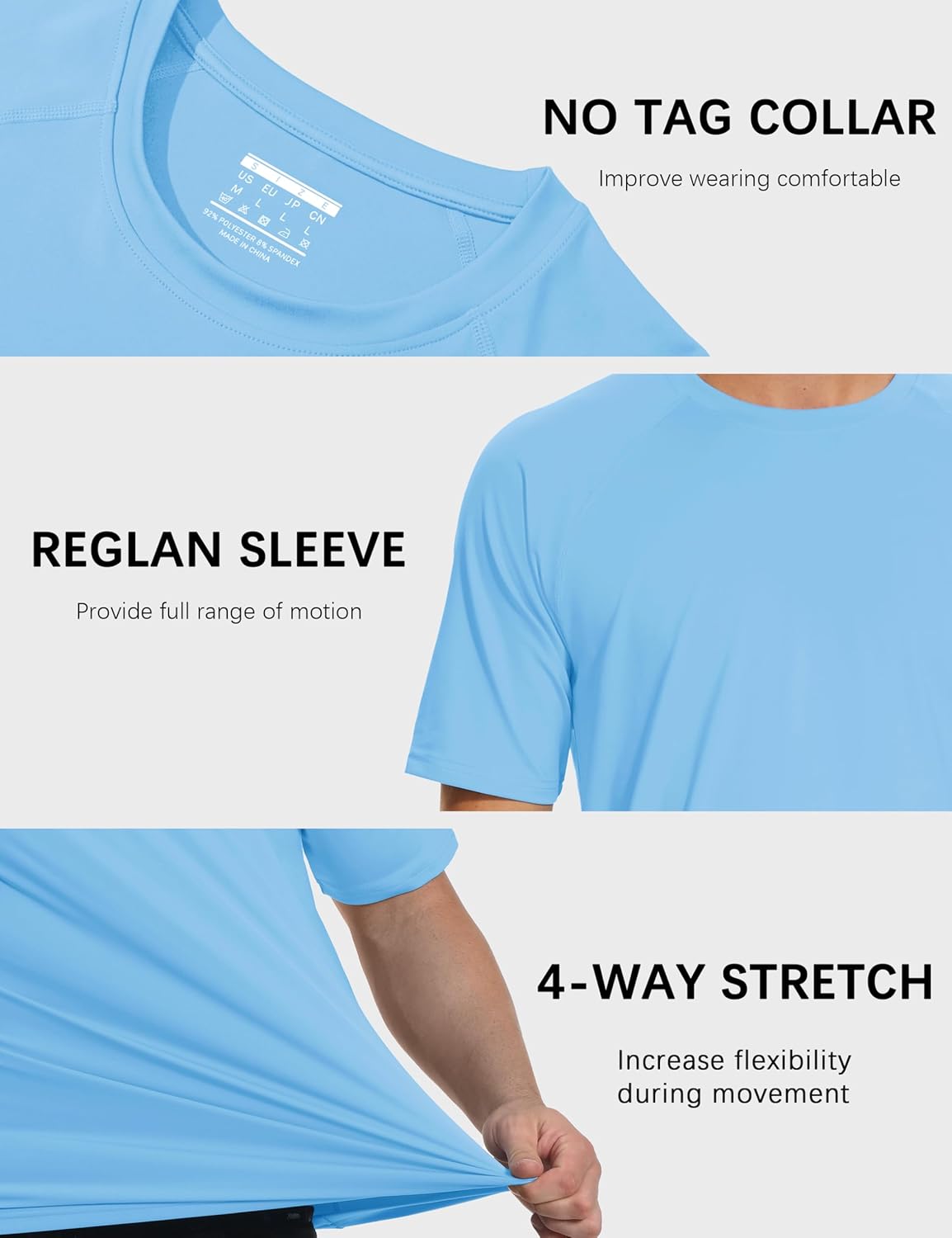 MAGCOMSEN Men's Short Sleeve UPF 50+ Sun Protection Shirts Quick Dry Athletic T-Shirt Hiking Running Swimming Rash Guard