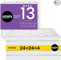Simply 24x24x4 Air Filter, MERV 13, 6 Pack, Furnace Air Filter by SimplyFilters
