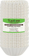 Tupkee 12-Cup Large Coffee Filters - 9.75” x 4.25” - 1500 Count - Tall Walled to Prevent Ground Overflow - Compatible with Bunn 12 Cup Commercial Coffee Maker & Large Home Machines - Made in the USA