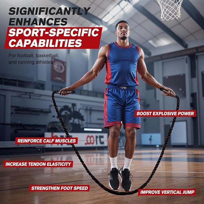 HPYGN Jump Rope, Weighted Jump Rope for Men women, 2.8lb 3.8lb 5lb Heavy Skipping Rope for Exercise, Adult Jumpropes for Home Workout, Improve Strength and Building Muscle,Total Body Workout Equipment-FlexoryFit