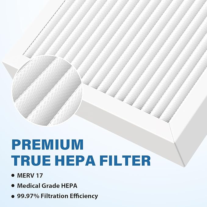 4 Pack 990051000 Replacement Filter Compatible with Hamilton Beach TrueAir Air Purifier 04383 04384 04385 04386
