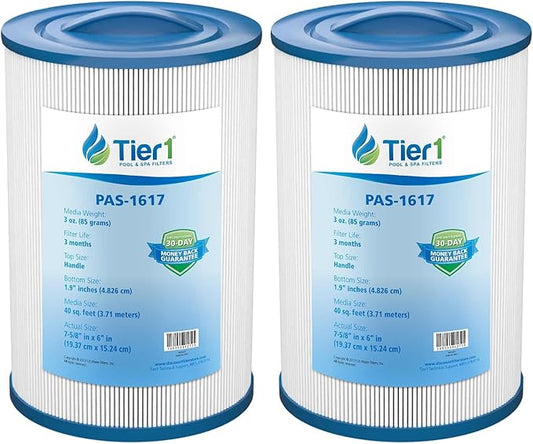 Tier1 Pool & Spa Filter Cartridge 2-pk | Replacement for Waterways 817-0050, Front Access Skimmer, Pleatco PWW50, FC-0359, 6CH-940 and More | 40 sq ft Pleated Fabric Filter Media