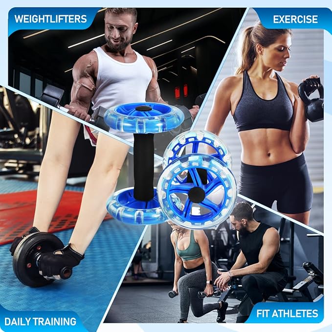 Kisangel Exercise Roller Weight Loss Equipment Exercise Abdominal Roller Ab Exercise Roller Hand Weights Dumbbell Yellow Fitness Exercise Device Fitness Wheel Wire Wheel-FlexoryFit