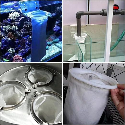 6 Pack Filter Socks 7 Inch Ring by 32 Inch Long 50 Micron Filter Bag, Felt Filter Socks for Aquarium, Industry, Chemical, Water Liquid Filter Bags
