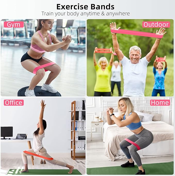 Resistance Bands for Working Out, Elastic Exercice Loop Bands for Physical Therapy, Yoga Starter Set of Stretch Bands for Booty Legs, Pilates Flexbands-FlexoryFit