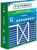 Filterbuy 16x20x5 Air Filter MERV 13 Optimal Defense (1-Pack), Pleated HVAC AC Furnace Air Filters for Honeywell FC100A1003, Lennox X0592, and More (Actual Size: 15.75 x 19.75 x 4.38 Inches)
