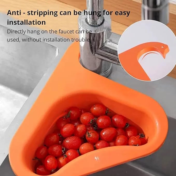 Faucet Hanging Filter Basket for Kitchen Sink, Faucet Hanging Filter Basket, Kitchen Sink Drain Basket Swan, Multifunctional Drain Basket for Kitchen Drain Strainer (3 Pcs B)