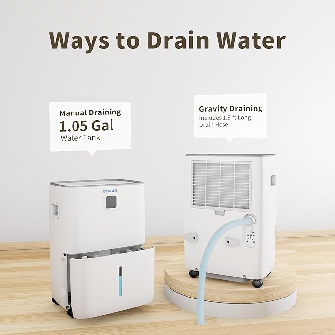 35 Pints Dehumidifier for Spaces up to 2,500 Sq. Ft at Home, with Reusable, Washable Air Filter, 1.05 Gal Water Tank and Drain Hose, for Large & Medium Rooms, Basements, Bedroom