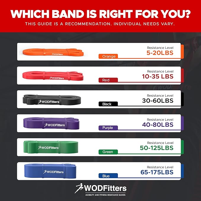 WODFitters Pull Up Assistance Band for Stretching, Mobility Workouts, Warm Up, Recovery, Powerlifting, Home Fitness and Exercise…-FlexoryFit