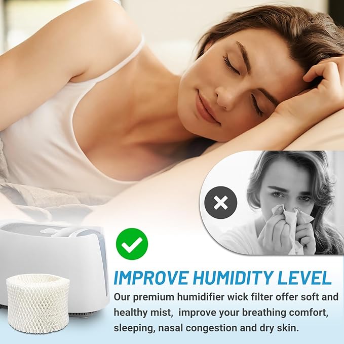 Lemige 6 Pack HAC-504 Humidifier Filters for Honeywell Humidifier HAC-504, HAC-504AW, HAC504V1, HCM350, HCM-350W, HCM-300T, HCM-315T, HCM-600, HCM-710, Replacement Filter A,
