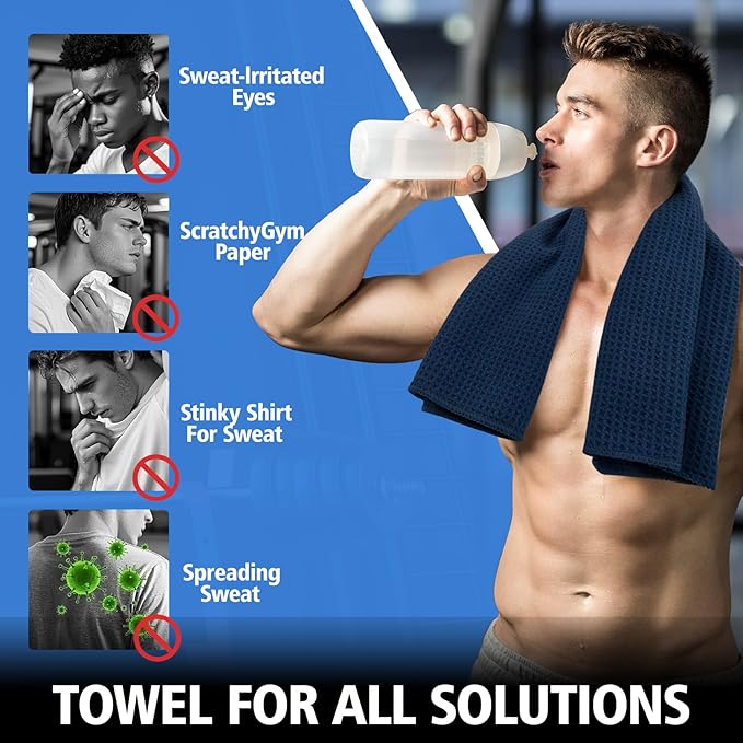 Microfiber Gym Towels for Working Out, Quickly Dry Yoga Hand Towels for Men & Women Tennis, 16 Inch x 27 Inch, 3 Pack, Multicolor-FlexoryFit