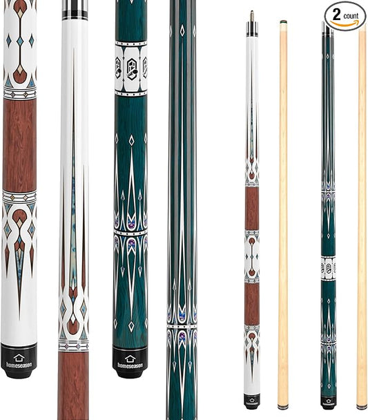HomeSeason Pool Cue Stick 57" Billiard Cue Sticks Professional Low Deflection Pool Sticks-FlexoryFit