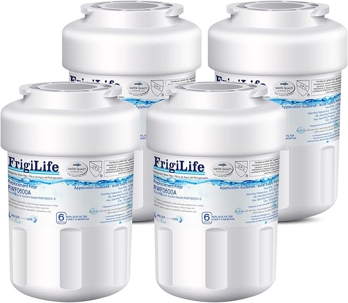 RWF0600A Replacement for GE MWFP, MWFA, MWFAP, MWFINT, GWF, GWFA, HWF, HWFA, HDX FMG-1, Smartwater, WFC1201, GSE25GSHECSS, 197D6321P006 （4 Pack)