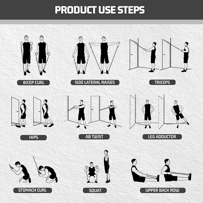 VEICK Resistance Bands, Exercise Bands for Working Out with Handles, Elastic Workout Bands for Men Women, Exercising Bands for Strength Training Equipment at Home Gym-FlexoryFit