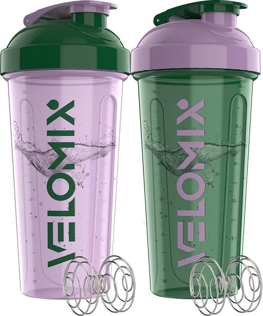 '-2 Pack- 28 oz Protein Shaker Bottles for Protein Mixes - 2x Wire Whisk | Leak Proof Shaker Cups for Protein Shakes | Protein Shaker Bottle Pack (Flower Set)-FlexoryFit