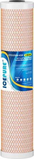 ICEPURE 4.5" x 20" Activated Carbon and KDF Large Capacity Water Filter by ICEPURE