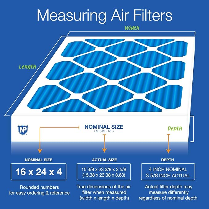 Nordic Pure 16x24x4 Pleated Air Filters MERV 7 Plus Carbon 6 Pack - Image 2