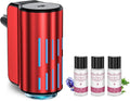Smart Car Air Freshener, Portable Car Vents Aromatherapy,Car Diffuser Air Freshener with Three Adjustable Modes, Aromatizante para Carro, Car Diffuser with 3pcs Essential Oil(Red)
