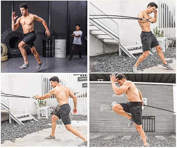 YNXing Resistance Training Rope Explosive Force Bounce Physical Training Resistance Rope Improving Speed, Stamina and Strength-FlexoryFit