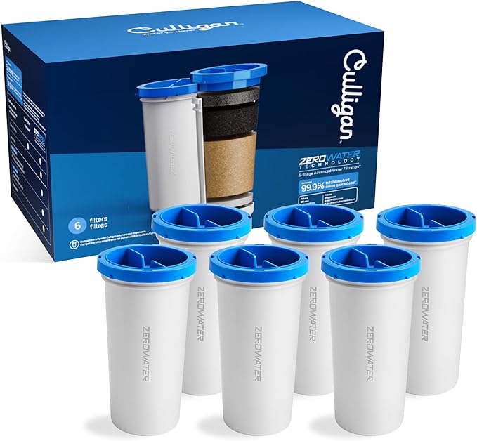 Culligan with ZeroWater Technology Replacement Filter 6-Pack, 5-Stage Advanced by CulliganWater