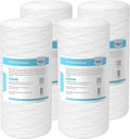 Membrane Solutions 10 Micron 10"x4.5" String Wound Whole House Water Filter Replacement Cartridge Universal Sediment Filters for Well Water - 4 Pack