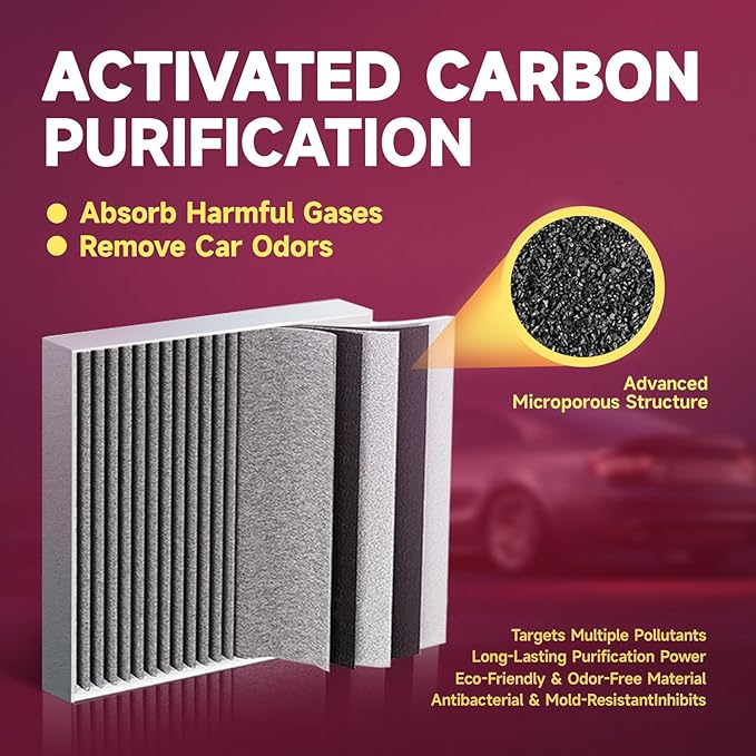 CP138 (CF10138) Cabin Air Filter with Activated Carbon Replacement for Toyota Highlander (2001-2007), Lexus IS300 (2001-2005), RX300 (1999-2003)