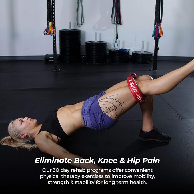 Crossover Symmetry Hip & Core System - Loop Resistance Home Workout Bands to Stretch and Strengthen Legs, Butt, HIPS, Thighs and Glutes, Includes Online Exercise & Training Guide-FlexoryFit
