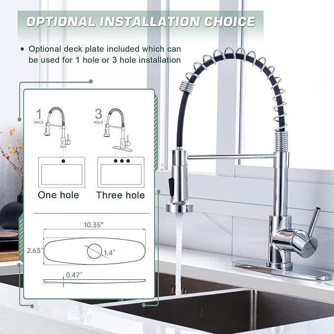 WEWE Chrome Kitchen Faucet, Faucet - Image 6