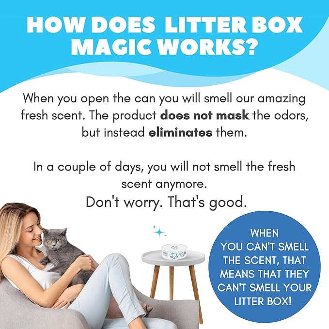 Cat Litter Deodorizer Jar (Fresh Scent, 16 Oz, Pack of 1) - Cat Litter Odor Absorber Gel In A Jar - Litter Box Pet Air Freshener - Litter Odor Eliminator to Freshen Air