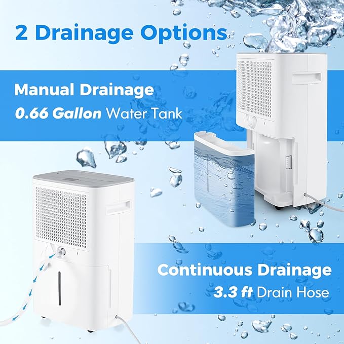 COSTWAY 52 Pint Dehumidifier for Basement, 3.3 FT Drain Hose, Clothes Drying Modes, Auto Defrost, Child Lock & 24H Timer, Home Dehumidifier for Bedroom, Bathroom, Garage