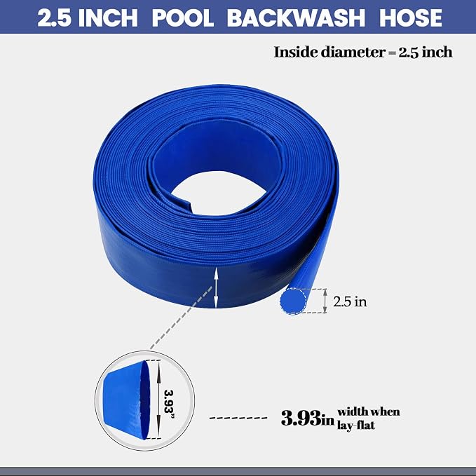 Eastrans 2.5 IN x 100 FT Heavy Duty Flat Discharge Hose, Weather & Burst - Image 3