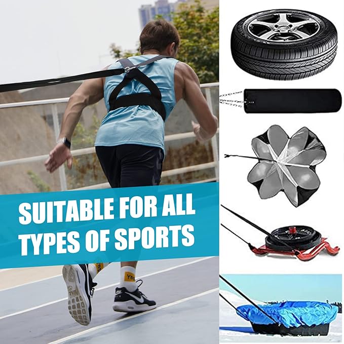 YNXing Sled Harness Workout Resistance and Assistance Trainer Physical Training Resistance Rope Kit Improving Speed, Stamina and Strength-FlexoryFit