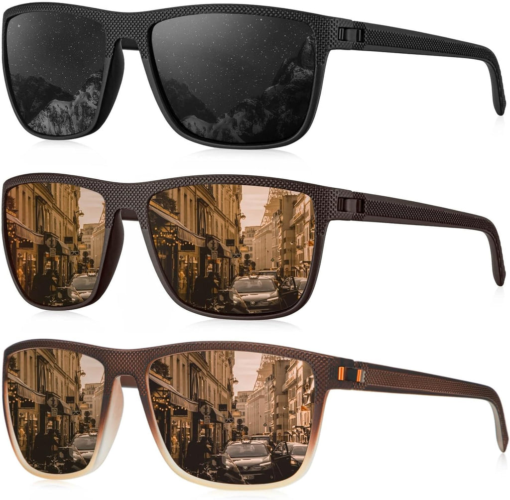 KALIYADI Polarized Sunglasses for Men, Lightweight Sun Glasses with UV Protection for Driving Fishing Golf
