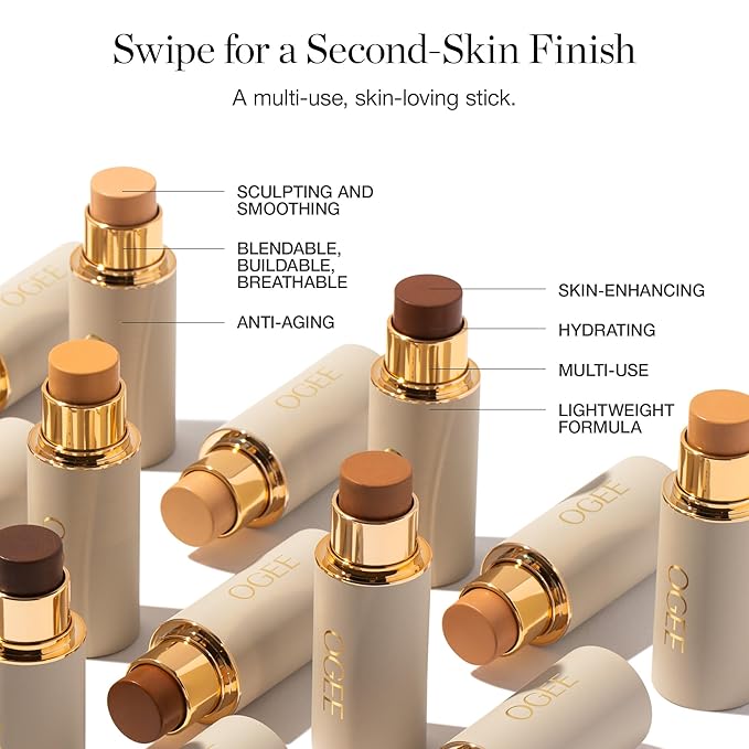 Ogee Sculpted Complexion Foundation Stick (Linden 1.25N Light Beige, Neutral Undertones) Full Coverage Foundation Makeup - Instantly Balance & Even Complexion - 70% Organic Ingredients-FlexoryFit