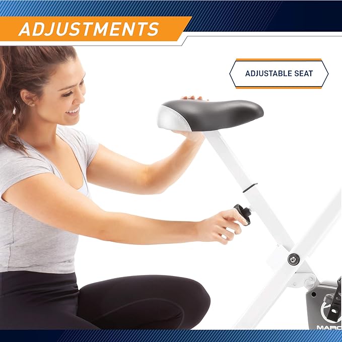 Marcy Foldable Upright Exercise Bike with Adjustable Resistance for Cardio Workout & Strength Training - Multiple Styles Available-FlexoryFit