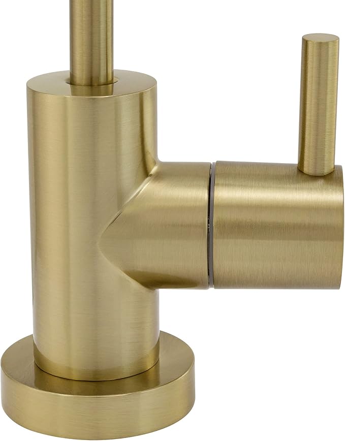 Non-airgap RO Faucet Reverse Osmosis Drinking Water Filtration System Water Dispenser Spout (Brushed Gold). Euro Style with Faucet Wrench. NSF Certified.