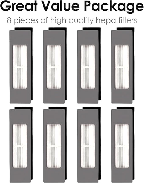 (8 Pieces) N10 HEPA Filter for Ecovacs DEEBOT OZMO N10 N10 Plus 920 950 T8 AIVI Max T9 T5 N5 N7 N8+ N8 Pro Plus DX55 DX93 DJ65 Robot Vacuum, Filters Accessories, Canister Filters