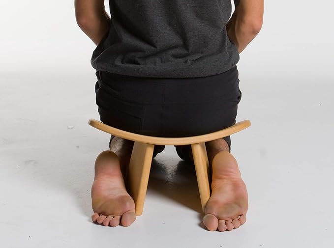 Meditation Bench IKUKO Original, Portable Version with Bag, Locally Handmade Wooden Kneeling Ergonomic Seiza Seat, Prana Yoga - 2 Colors, 3 Height Sizes-FlexoryFit