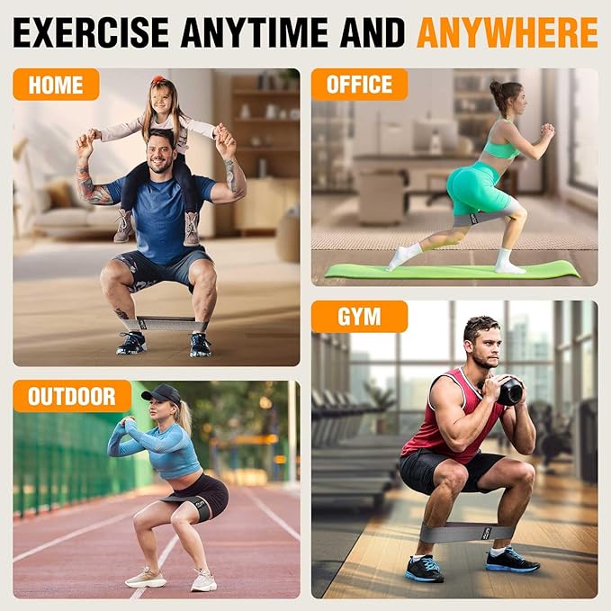 Fabric Resistance Bands for Working Out - Exercise Bands for Women and Men, Booty Bands for Legs and Glute, Yoga, Pilates, Rehab, Fitness and Home Workout-FlexoryFit