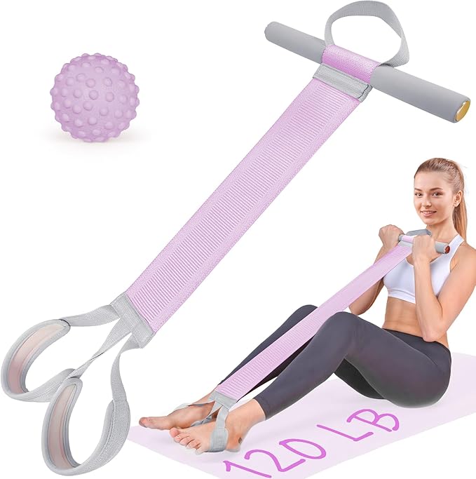 Fabric Resistance Band with Handles, 120lb Full-Body Excercise Band, Non-Slip Elastic Bands for Strength Muscle Training, Stretch Band Workout Equipment for Leg Arm Chest Core Wrist Ankle-FlexoryFit
