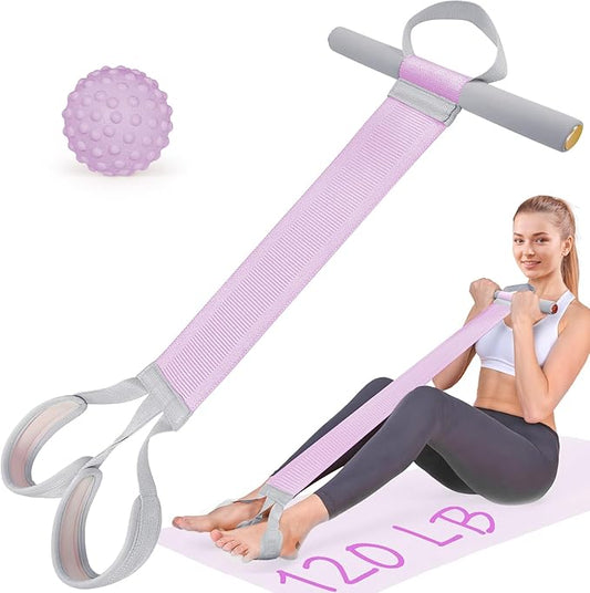 Fabric Resistance Band with Handles, 120lb Full-Body Excercise Band, Non-Slip Elastic Bands for Strength Muscle Training, Stretch Band Workout Equipment for Leg Arm Chest Core Wrist Ankle-FlexoryFit