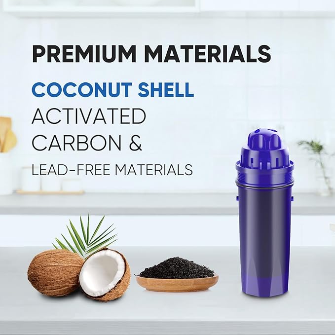 PUREPLUS CRF950Z Pitcher Water Filter Replacement for Pur PPF900Z, PPF951K, PPT700W, CR-1100C, DS-1800Z, CR-6000C, PPT711W, PPT711, PPT710W, PPT111W, PPT111R and All PUR Pitchers and Dispensers, 4PACK