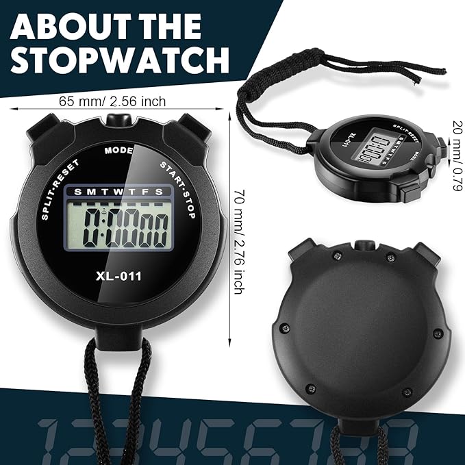 Kanayu 28 Pcs Multi Function Digital Stopwatch Timer Bulk Sports Stopwatch with Lanyard Date Time Alarm Timer for Coach Swimming Running Sports Train-FlexoryFit