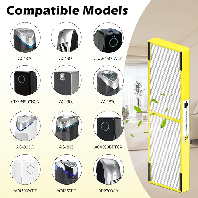 3 Pack FLT4825 Filter B Replacement ＆ LB4000 Compatible with G-Guardian Filter B Purifier AC4825 AC4825E AC4300 AC4800 AC4900 AC4850, 3 HEPA Filters + 9 Carbon Filters+ 1 lb4000 uv Light Bulb