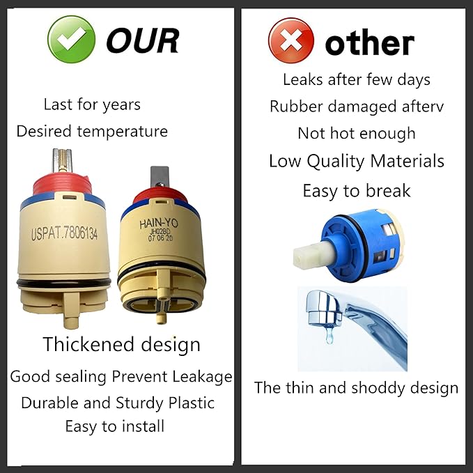 Olympia OP-340009 Olympia Parts Pressure Balance Ceramic Disc Cartridge, Hain-yo JH02BD 40mm Pressure Balance Ceramic Disc Cartridge (JH02BD)
