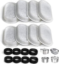 Cat Water Fountain Filter Compatible with Stainless Steel Dispenser, Efficient Filtration with Coconut Shell Activated Carbon and Fresh Water (8 Filters+8 Sponges)