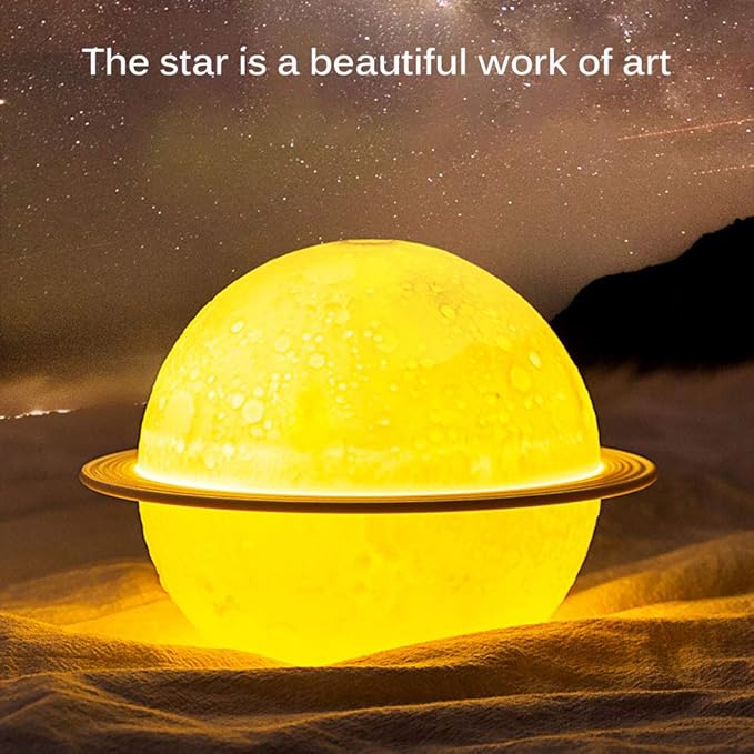 Moon Lamp Humidifier, 2 in 1 Moon Night Light & Humidifiers with USB Recharge, 3 Colors 3D LED Moon Light with Stand, Aromatherapy Diffuser for Kids Friend Lover Birthday Gift Bedroom Home Decor 200ml
